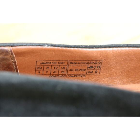 Vionic Shoes Womens Sz 9 Amanda Black Leather Leather Ballet Flats Slip On - Picture 7 of 7